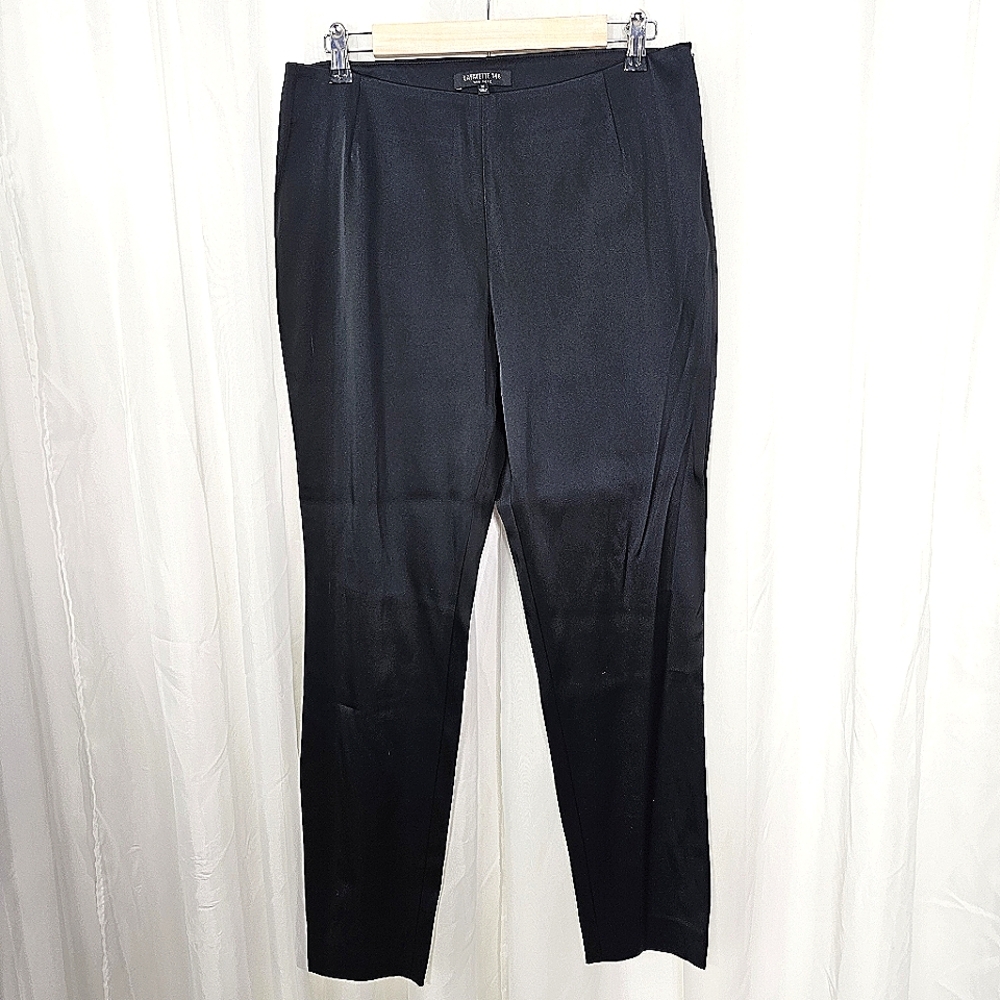 Just gorgeously elegant Lafayette 148 NY Black Satin Pants